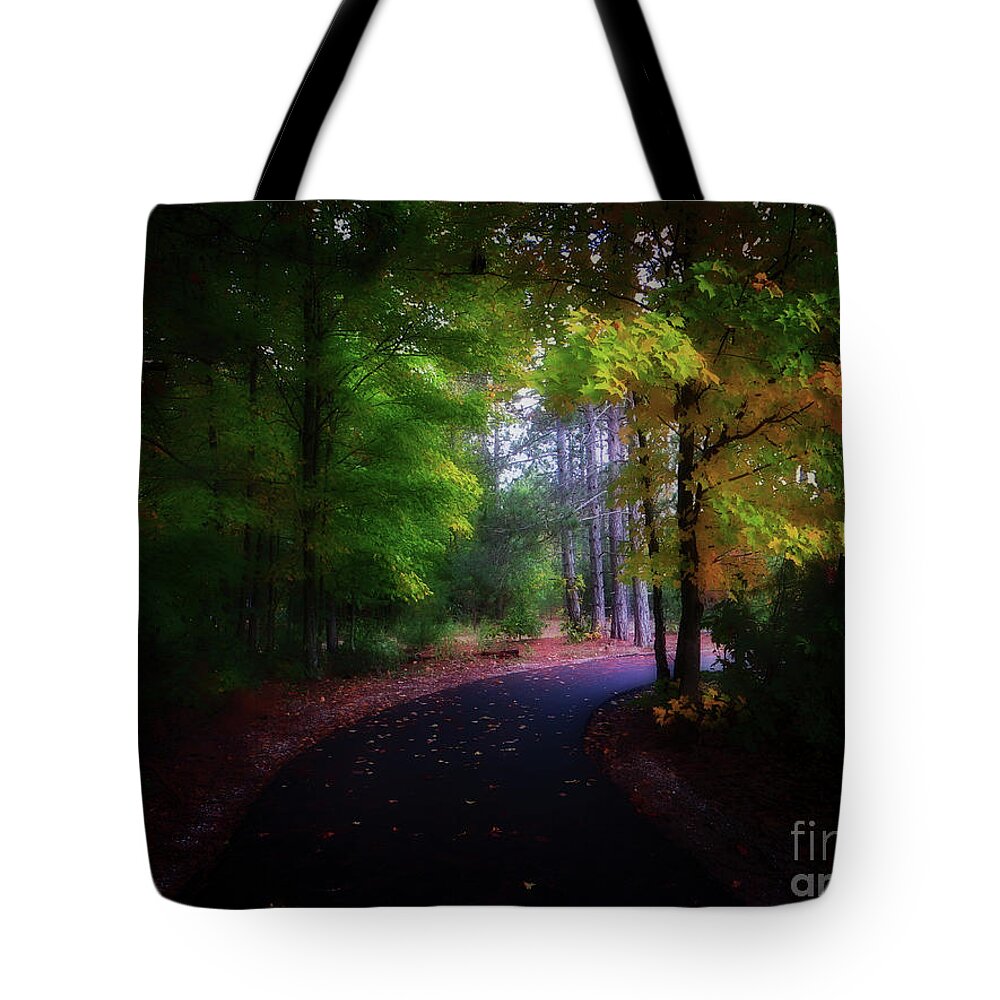 Autumn Tote Bag featuring the photograph Tunnel Of Color by AnnMarie Parson-McNamara
