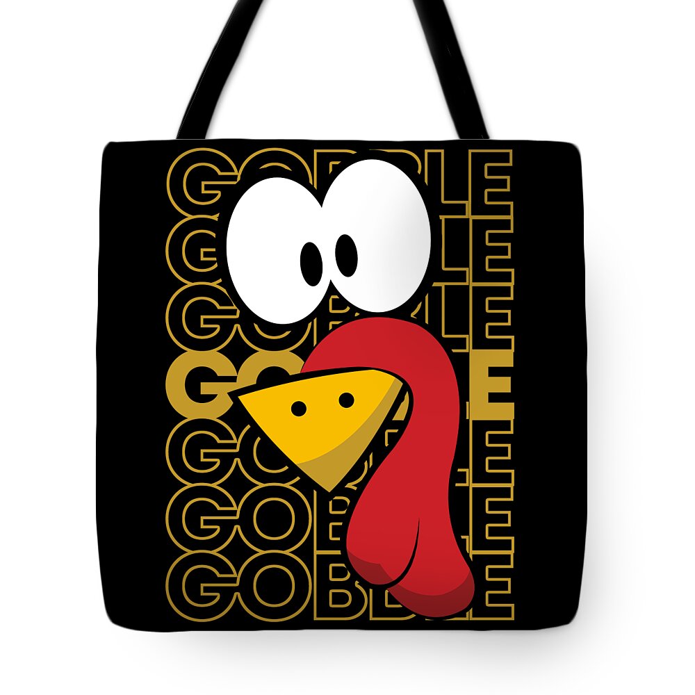 Thanksgiving 2023 Tote Bag featuring the digital art Turkey Face Gobble Gobble by Flippin Sweet Gear