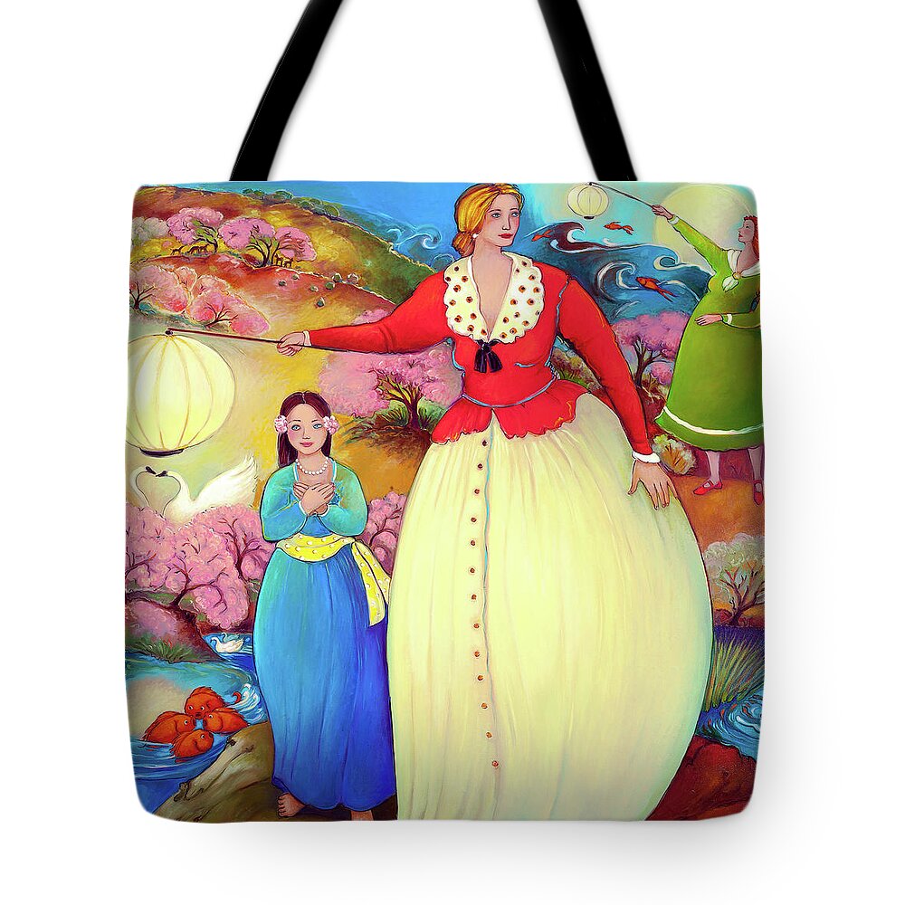 Love Tote Bag featuring the painting Turn Right on Love by Linda Carter Holman