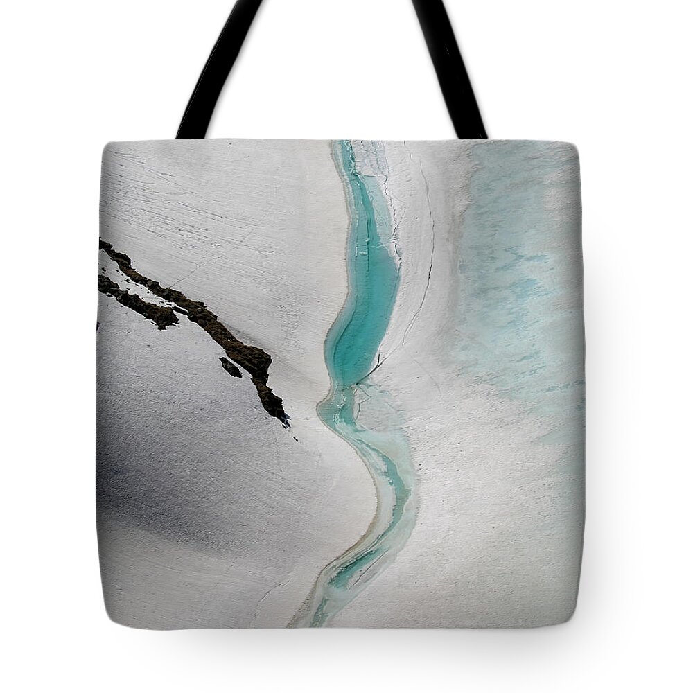 Turquoise Glacial Stream Tote Bag featuring the photograph Turquoise Glacial Stream by Dan Sproul