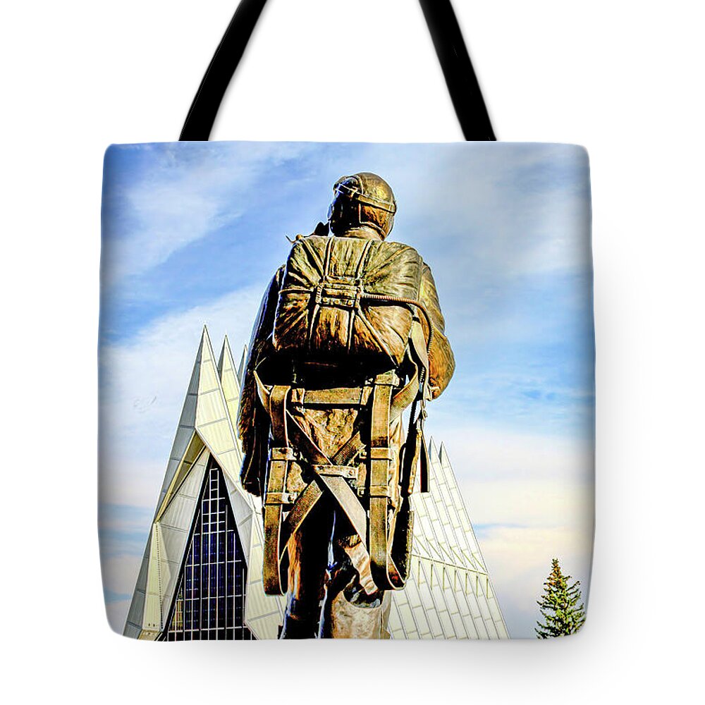 Usaf Academy Tote Bag featuring the photograph Tuskegee Airmen Memorial USAF Academy by Tommy Anderson