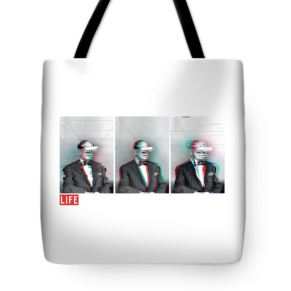 Tech Tote Bag featuring the photograph T.V. Glitch by LIFE Picture Collection