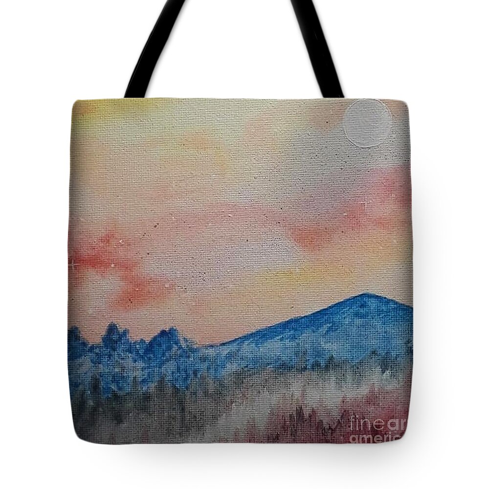 Twilight Tote Bag featuring the painting Twilight Landscape by April Reilly