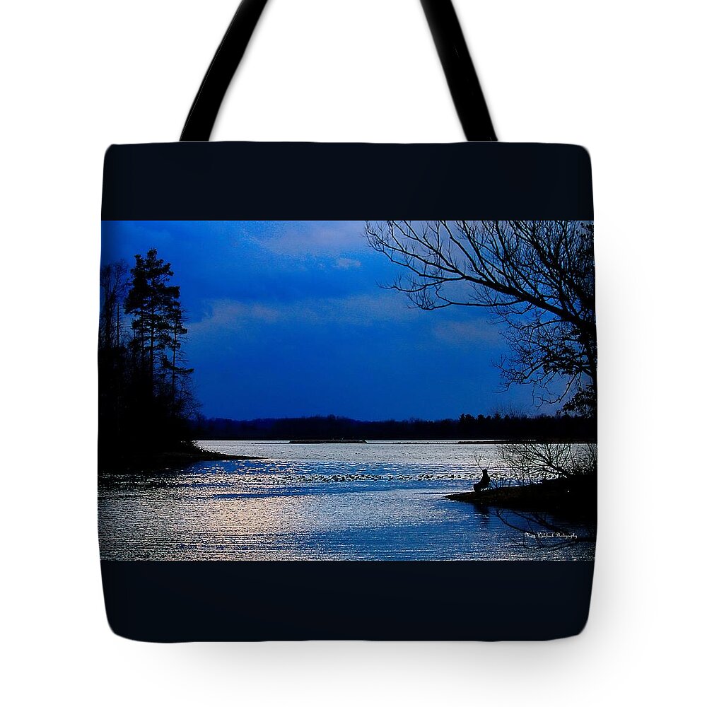 Landscape Tote Bag featuring the photograph Twilight Time Fisherman by Mary Walchuck