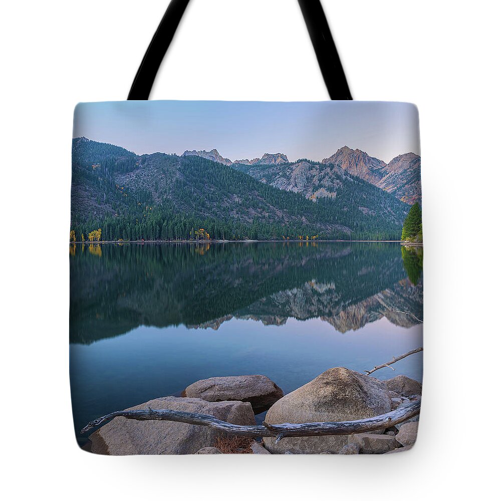 Eastern Sierra Nevada Mountains Tote Bag featuring the photograph Twin Lake Reflection by Jonathan Nguyen