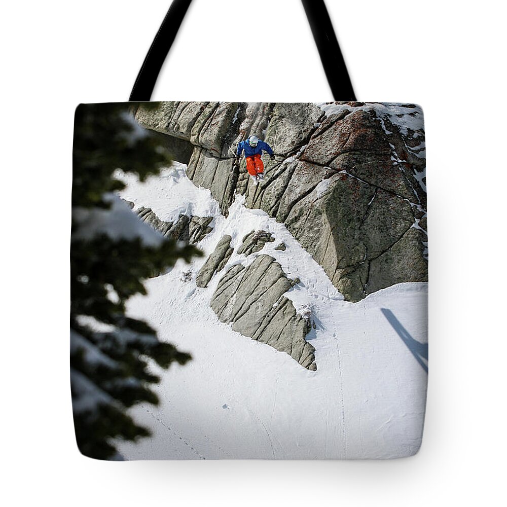 Utah Tote Bag featuring the photograph Twin Lakes Pass Cliff - Big Cottonwood Canyon, Utah - IMG_0438 by Brett Pelletier