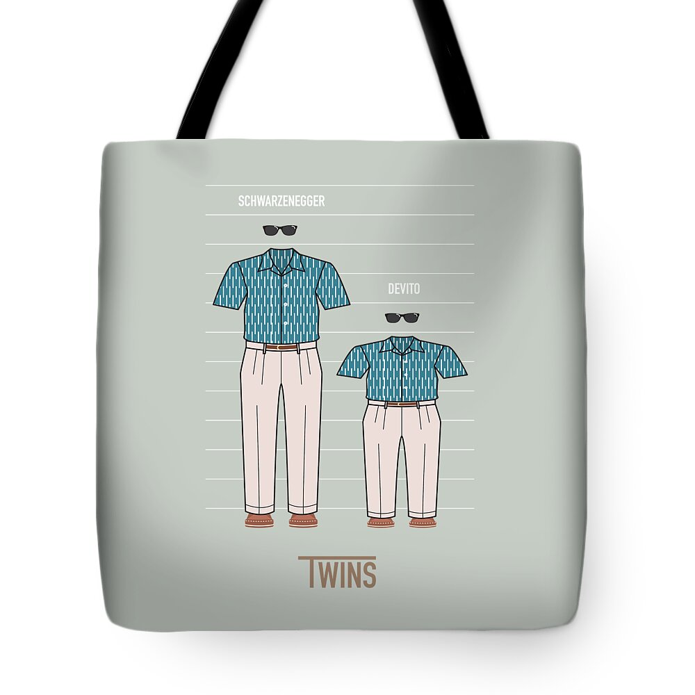 Twins Tote Bag featuring the digital art Twins - Alternative Movie Poster by Movie Poster Boy