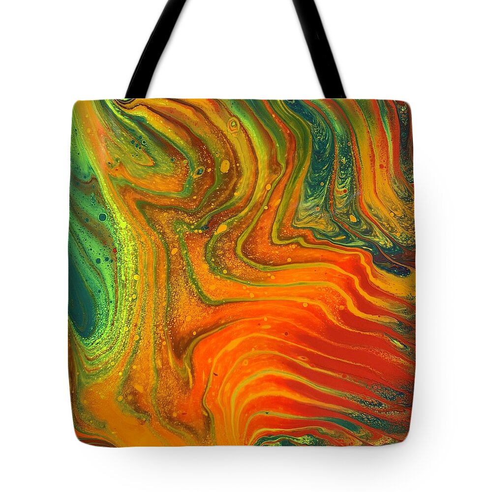 Bright Tote Bag featuring the painting Twist by Nicole DiCicco