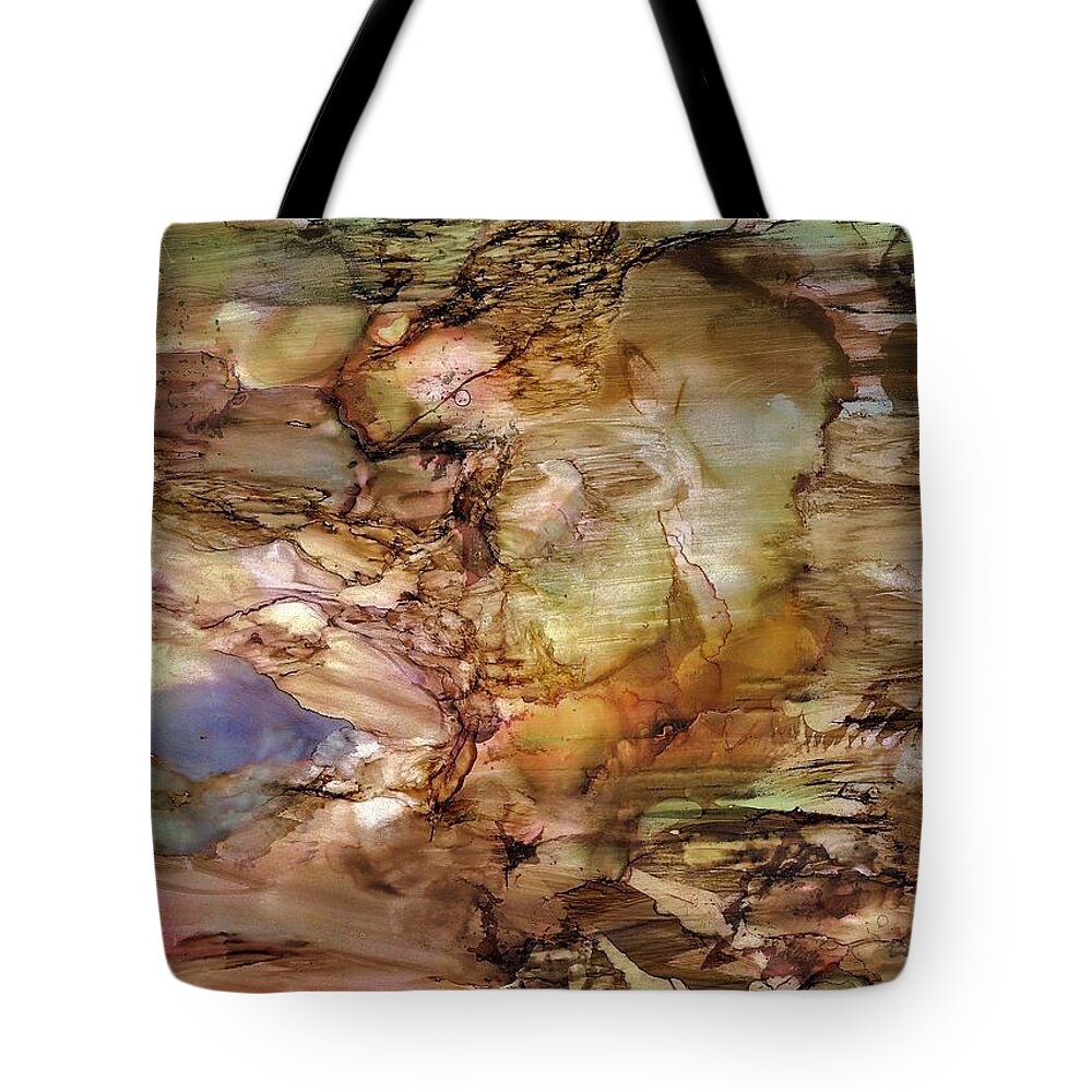 Abstract Tote Bag featuring the painting Twister by Angela Marinari
