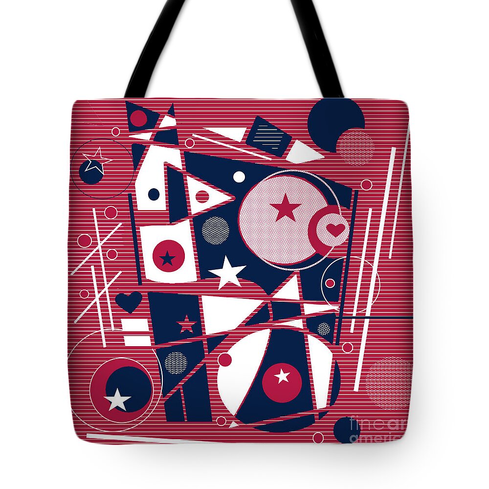 Stripes Tote Bag featuring the digital art Two Hearts by Designs By L