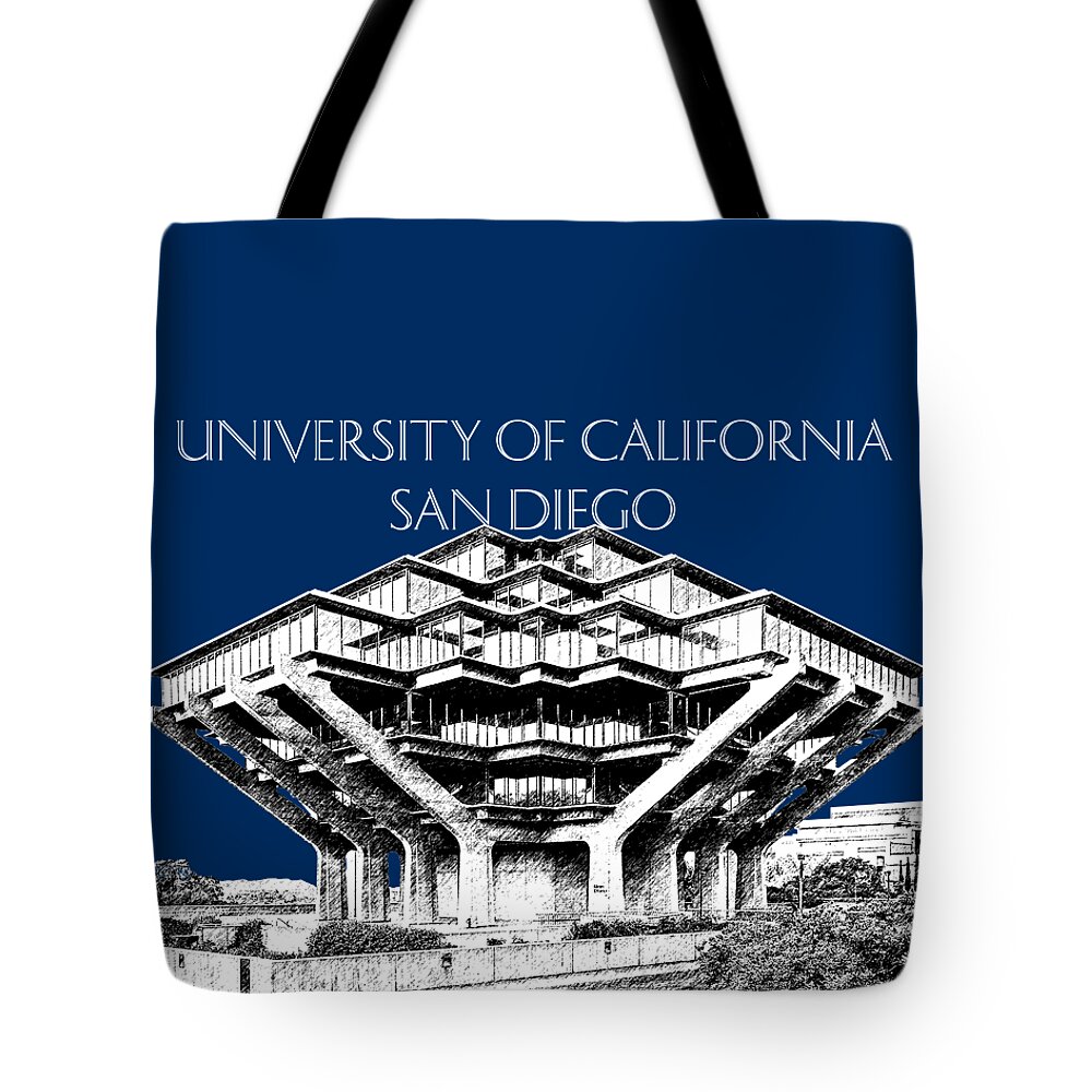 University Of California San Diego Tote Bag featuring the digital art UC San Diego Navy Blue by DB Artist
