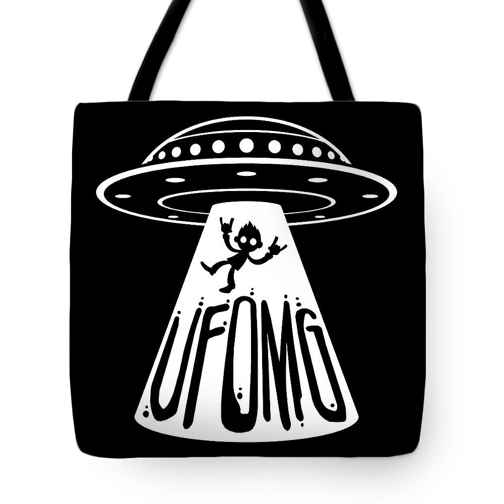 Ufo Tote Bag featuring the digital art Ufomg by John Schwegel