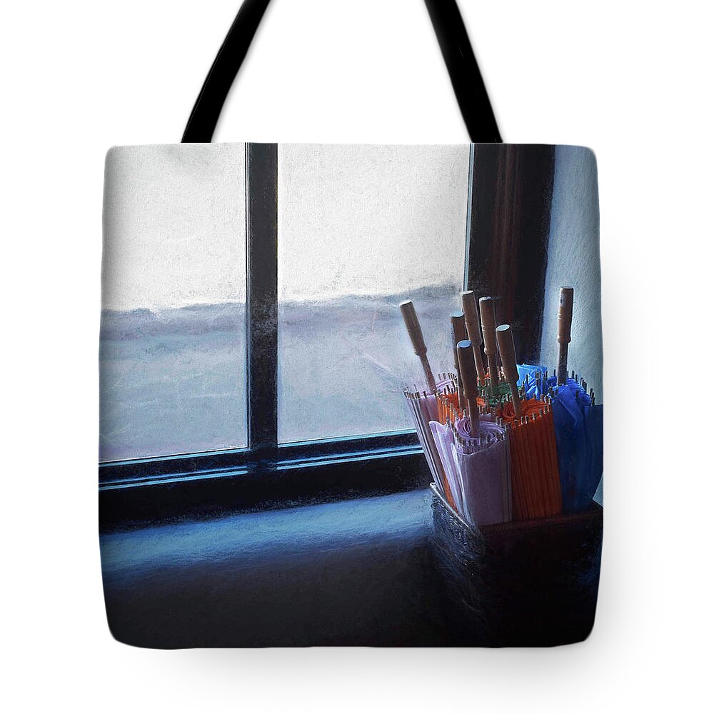New Mexico Tote Bag featuring the photograph Umbrellas in a Museum by Wayne King