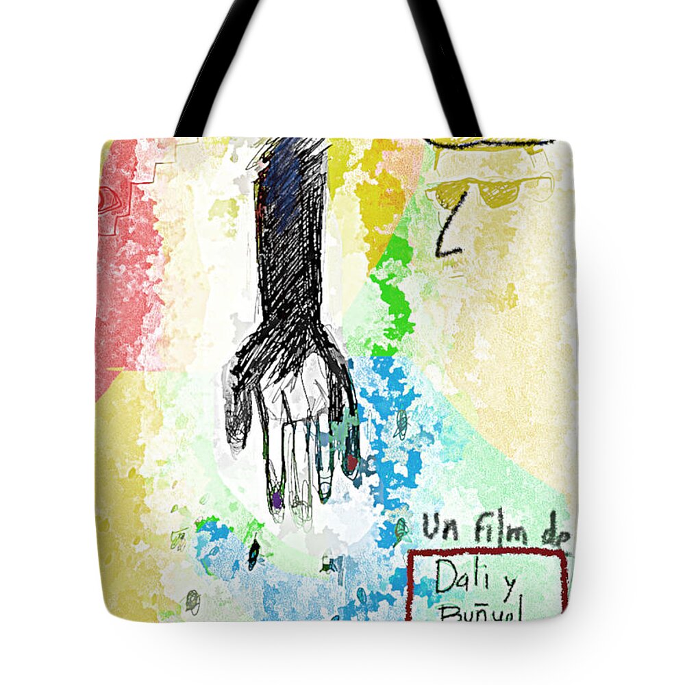 Surrealism Tote Bag featuring the drawing Un Chien Andalou 1929 Poster by Paul Sutcliffe