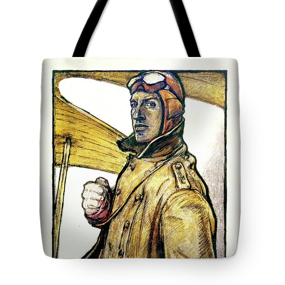 Wwi Pilot Tote Bag featuring the photograph Und Ihr? No text by Weston Westmoreland