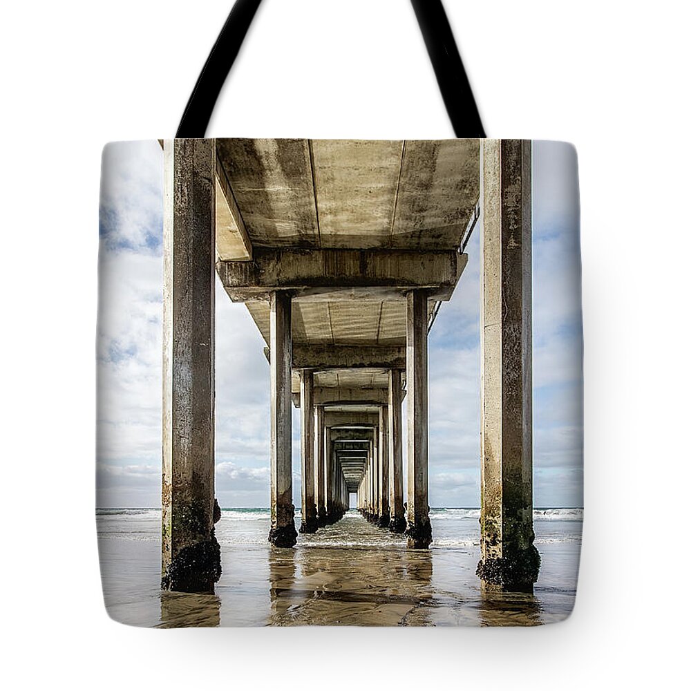 Pier Tote Bag featuring the photograph Under The Pier by Gary Geddes