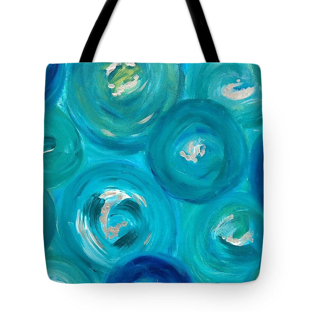 Bubbles Tote Bag featuring the painting Under Water by Debora Sanders