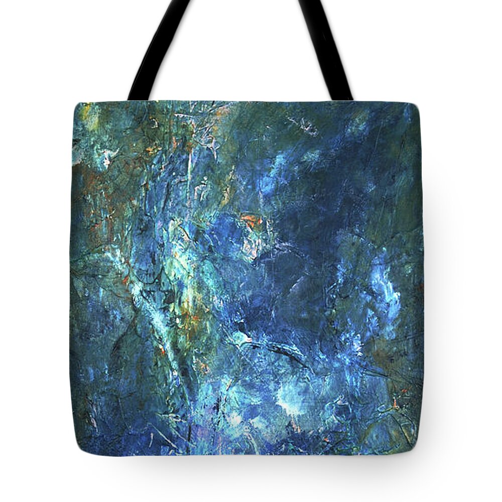 Abstract Tote Bag featuring the painting The Key to Understanding by Dick Richards