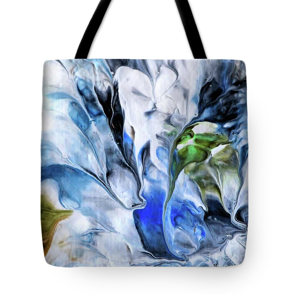 Acrylic Tote Bag featuring the painting Underwater Explosion by Sandra Huston