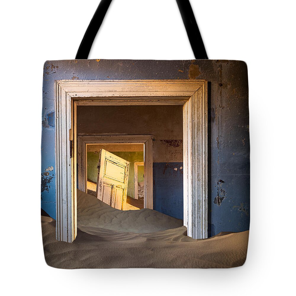 Kolmanskuppe Tote Bag featuring the photograph Unhinged by Peter Boehringer