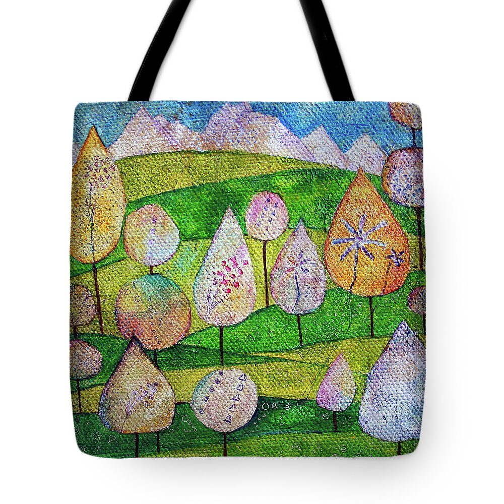 Whimsical Tote Bag featuring the painting Unicorns Graze Here by Winona's Sunshyne