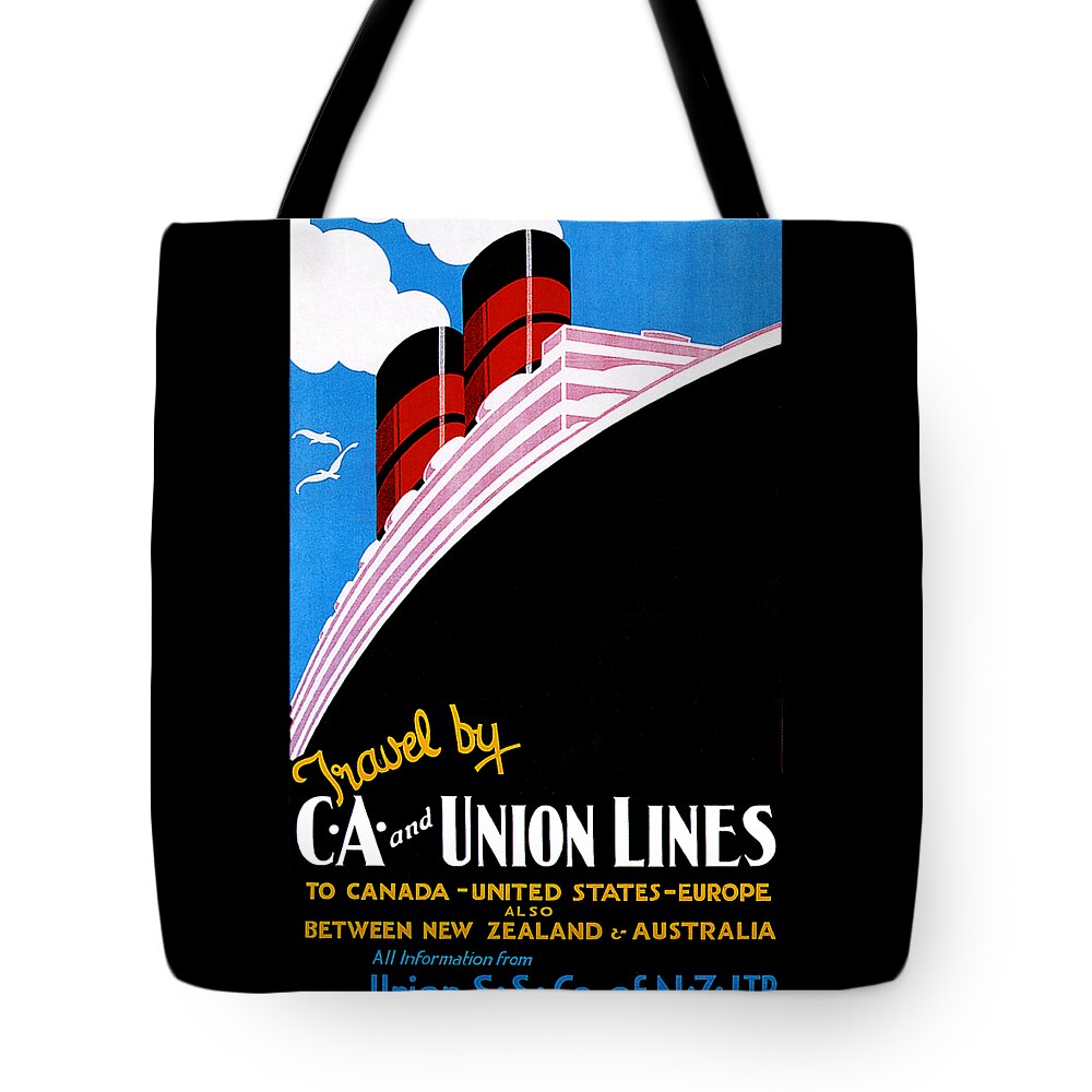 New Zealand Tote Bag featuring the painting Union SS Co of New Zealand LTD Travel poster by Unknown