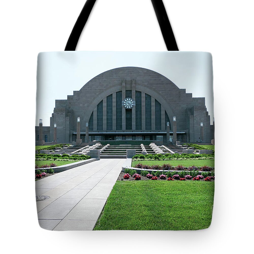 Union Terminal Tote Bag featuring the photograph Union Terminal and Gardens by Bentley Davis