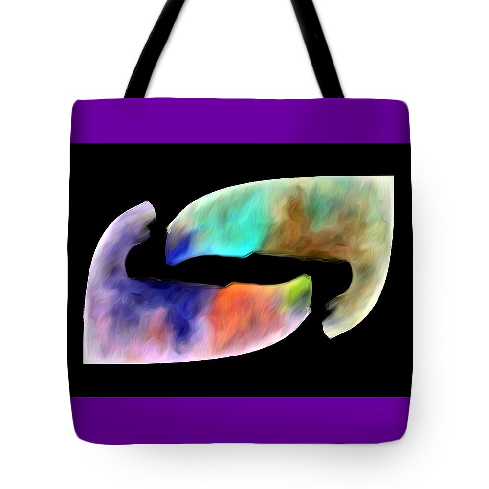 Abstract Tote Bag featuring the digital art Uniting Together Abstract by Ronald Mills
