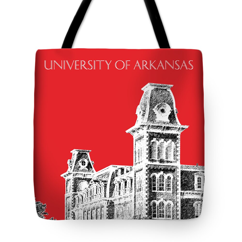 University Tote Bag featuring the digital art University of Arkansas - Red by DB Artist