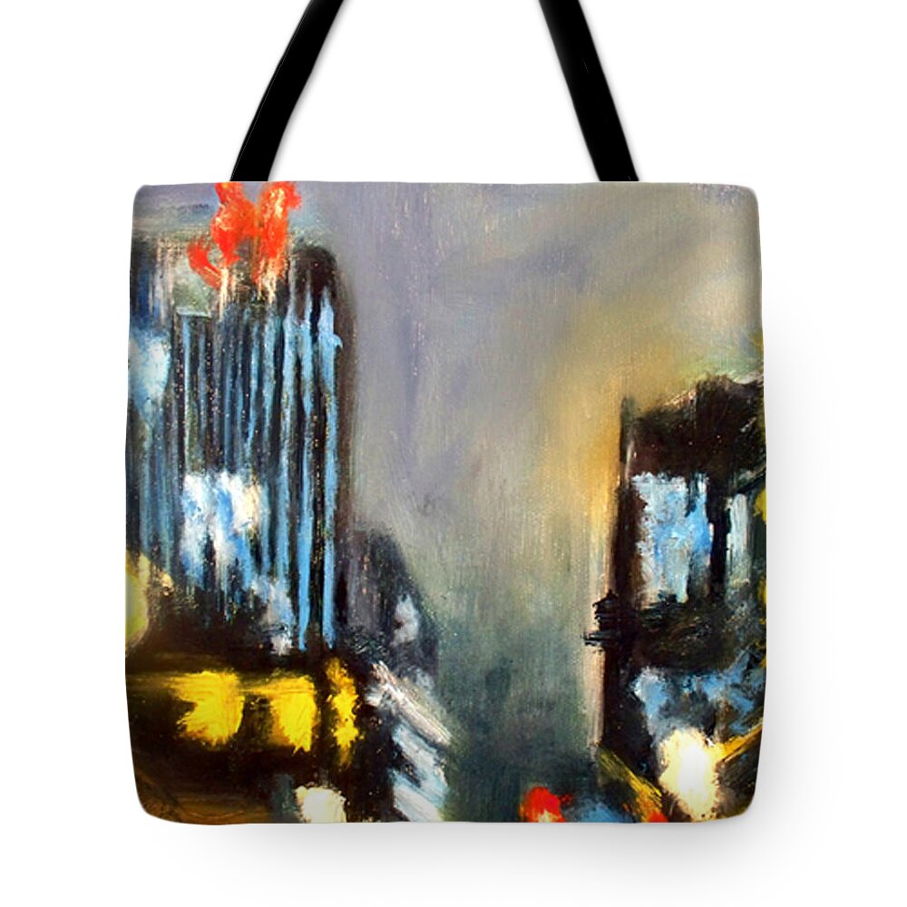  Tote Bag featuring the painting Untitled II - Des Moines by Robert Reeves