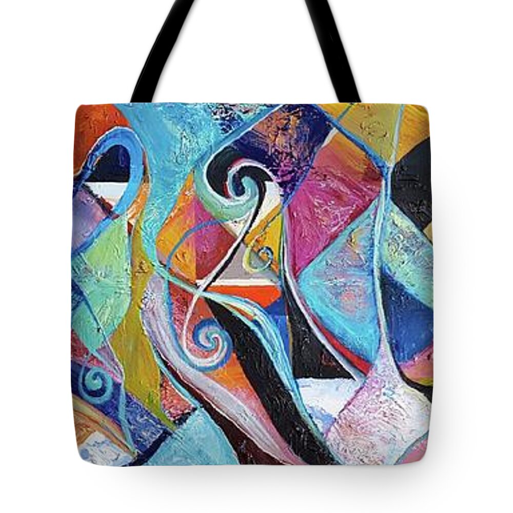 Abstract Tote Bag featuring the painting Untitled by Jackie Ryan