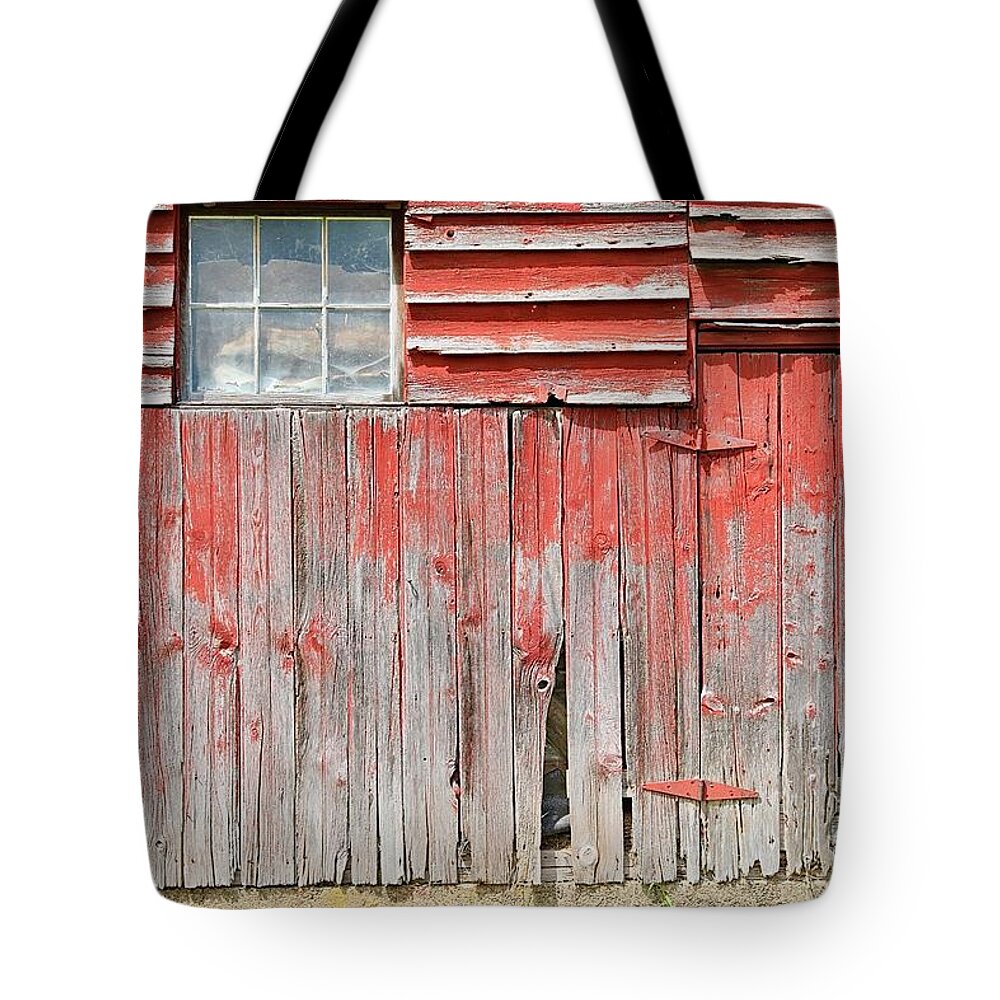 Barn Tote Bag featuring the photograph Unwanted Red Barn by David Letts