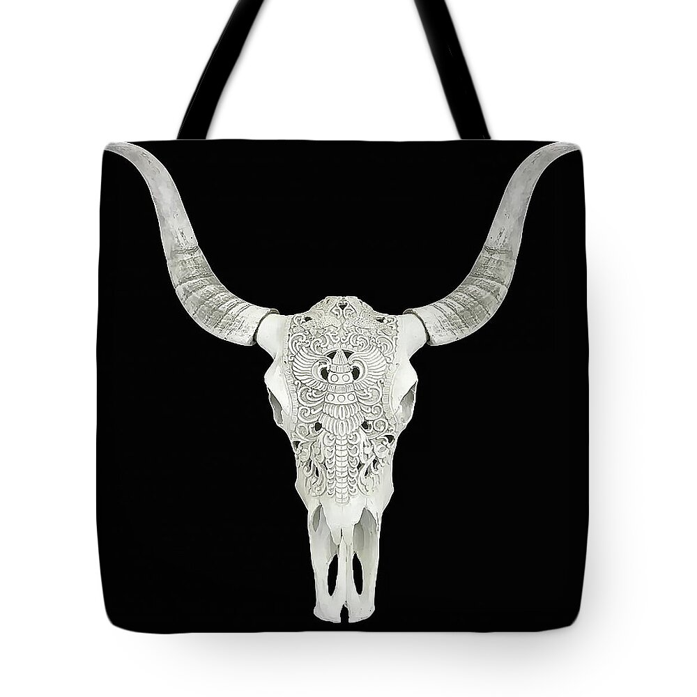 Steer Tote Bag featuring the photograph Up-Cycled Steer by Andrea Kollo