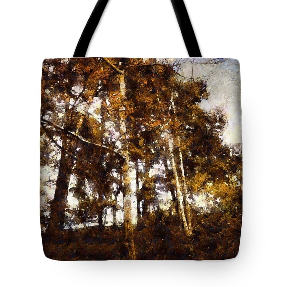Hill Tote Bag featuring the mixed media Up the Hill by Christopher Reed