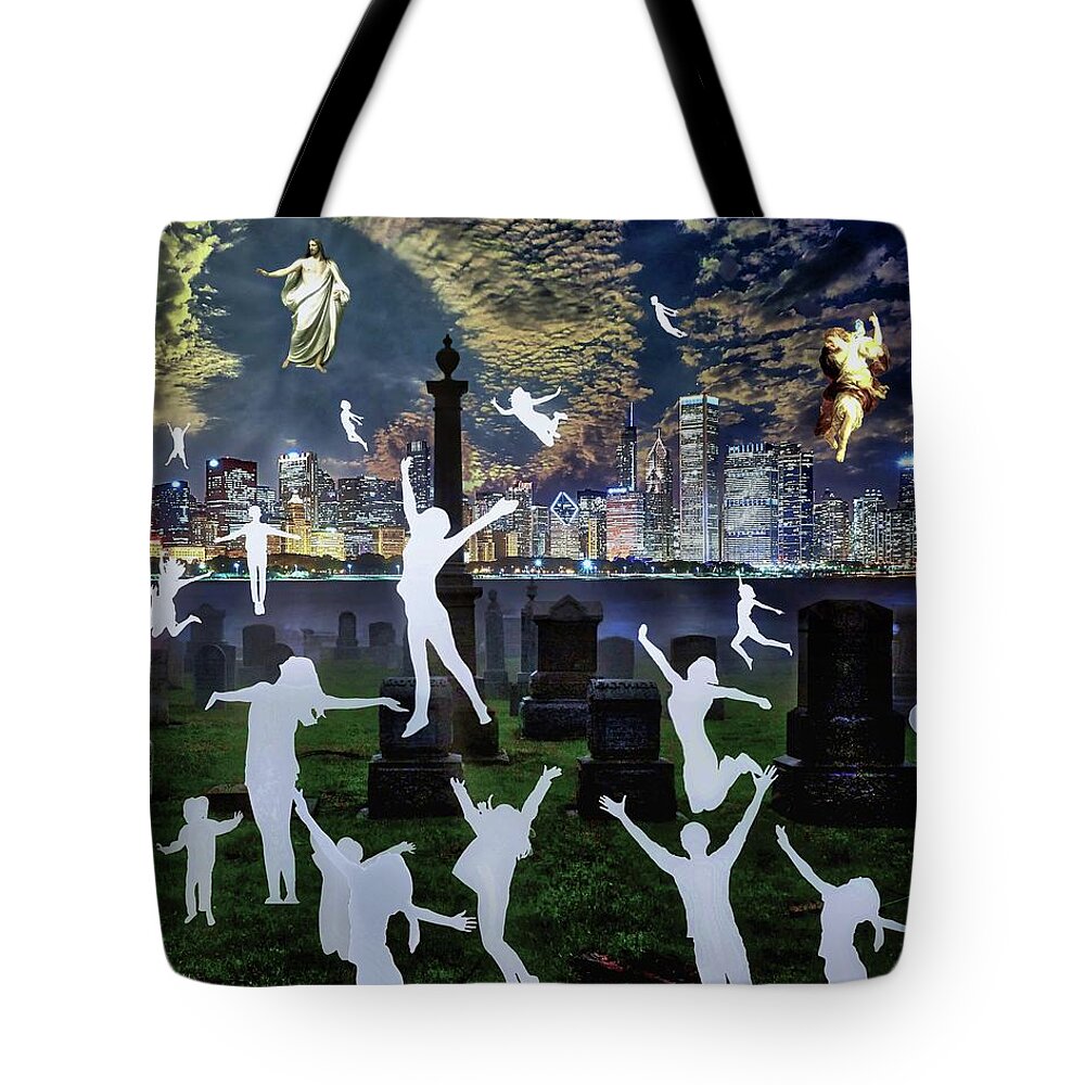 Chicago Tote Bag featuring the digital art Up Up and Away by Norman Brule