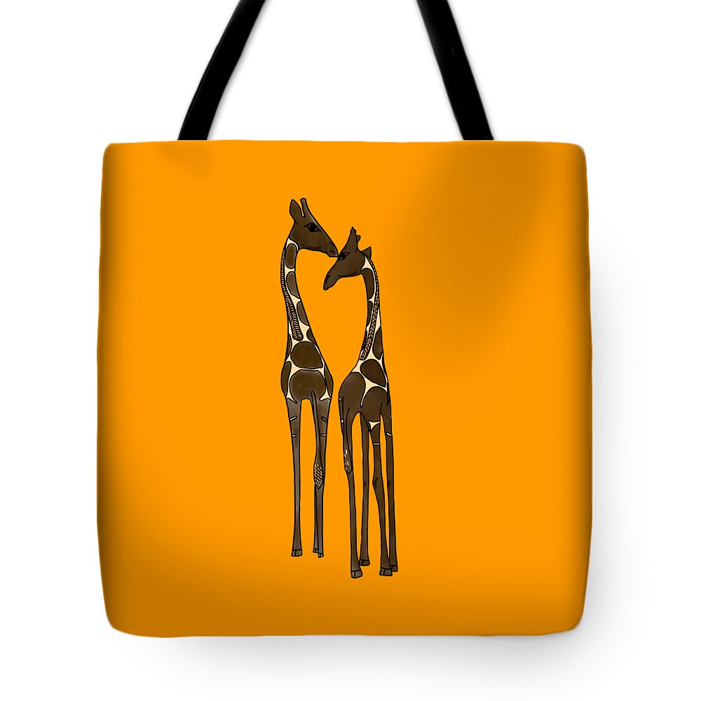 Giraffe Tote Bag featuring the digital art Upendo by Aanya's Art 4 Earth