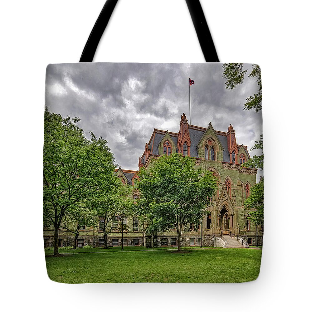 University Of Pennsylvania Tote Bag featuring the photograph UPenn College Hall by Susan Candelario