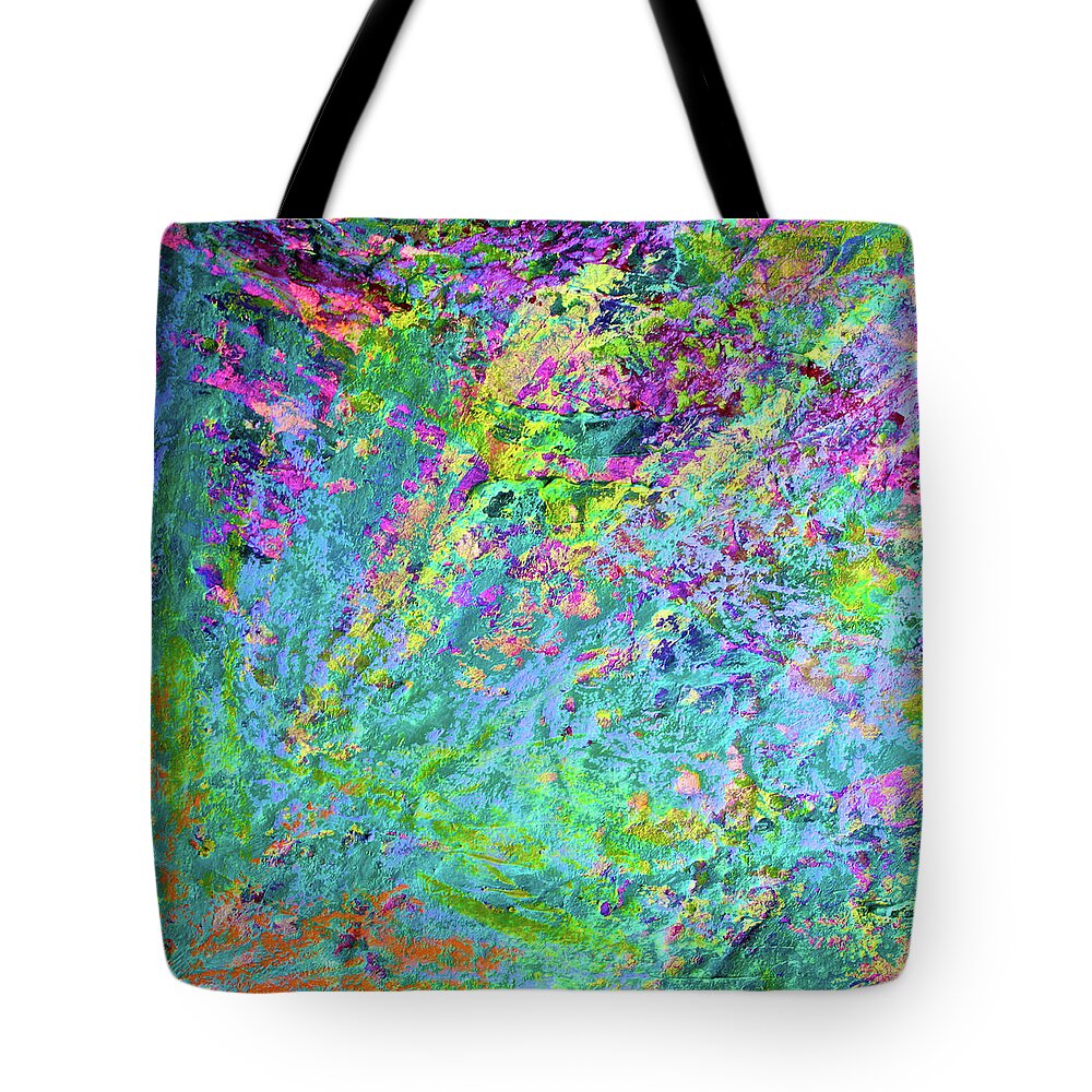 Abstract Tote Bag featuring the painting Uprising Color Poem by Polly Castor