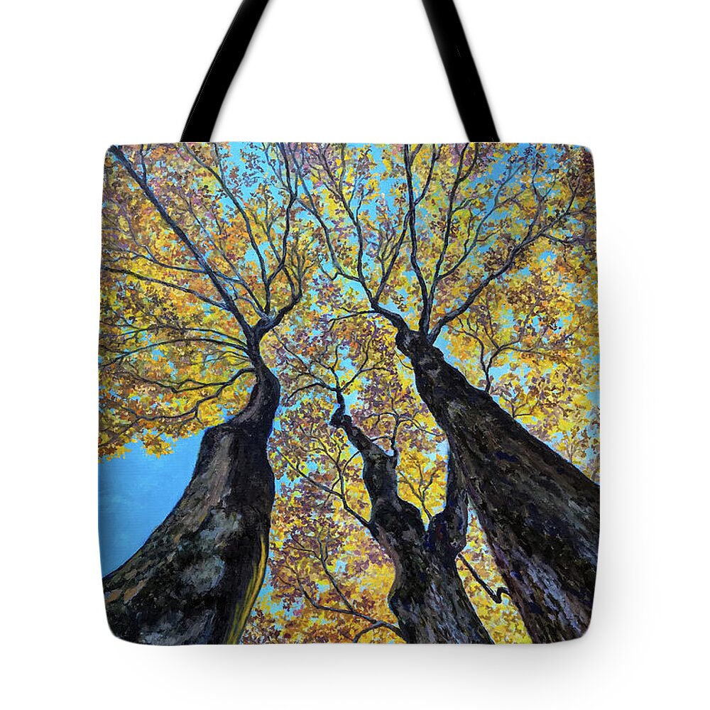 Upward Bound Tote Bag featuring the painting Upward Bound by Sherrell Rodgers