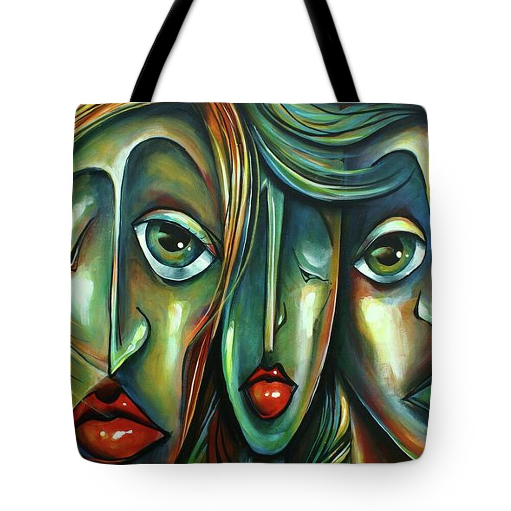 Urban Expression Tote Bag featuring the painting Urban Doctrine by Michael Lang
