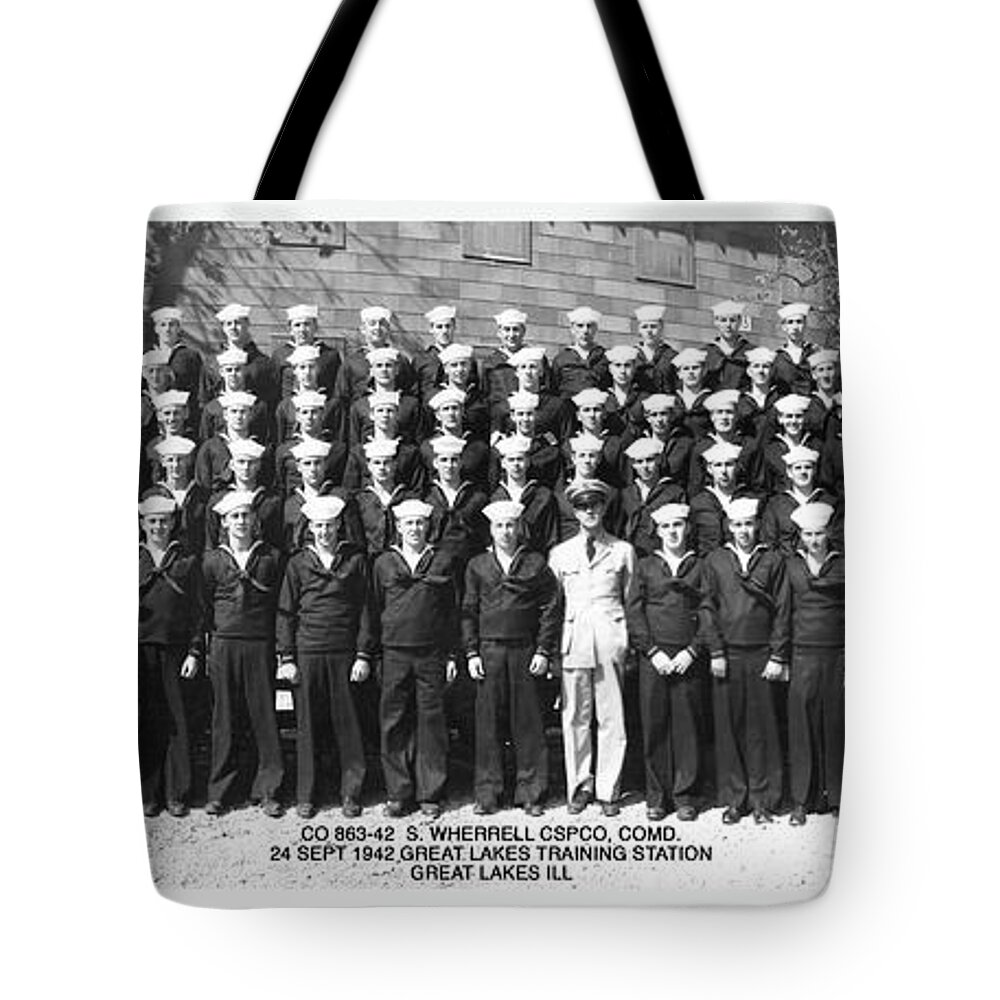 United States Navy Tote Bag featuring the photograph U S Navy Bootcamp Graduation 1942 by Pheasant Run Gallery