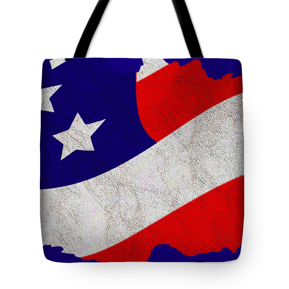 Usa Tote Bag featuring the digital art USA Flag Textured Red White and Blue Memorial Day May by Delynn Addams