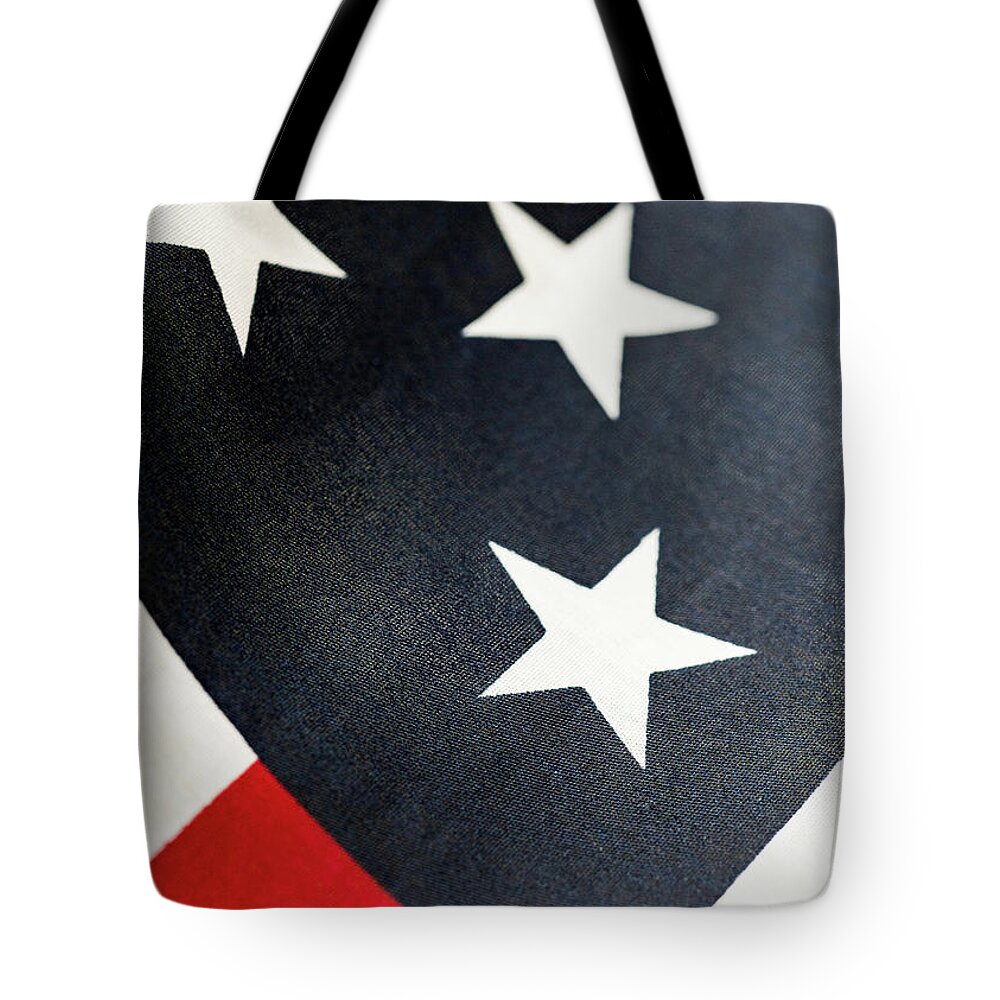 America Tote Bag featuring the photograph USA Proud American Flag 9 by Amelia Pearn