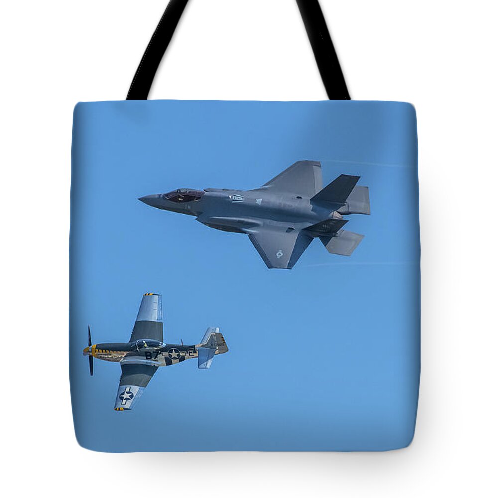 Wwii Tote Bag featuring the photograph USAF 75th Anniversary Heritage Flight by Jeff at JSJ Photography