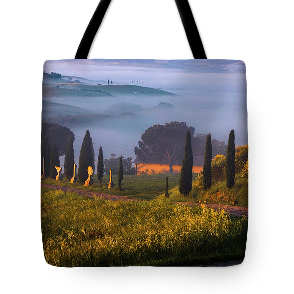 Italy Tote Bag featuring the photograph Val d'Orcia by Evgeni Dinev