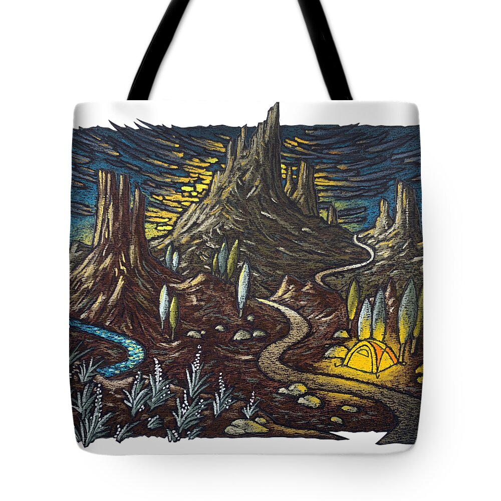 Landscape Tote Bag featuring the pastel Valley of Ancients by Patrick Kochanasz