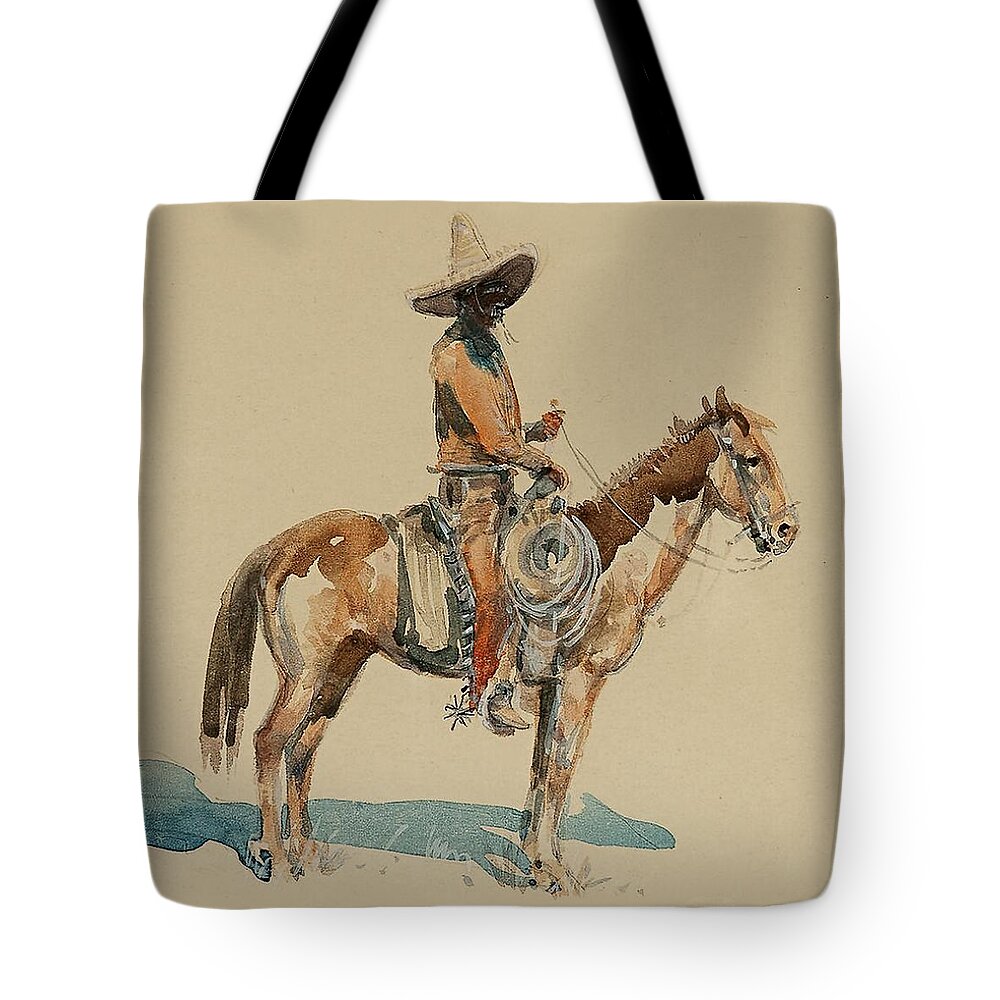“edward Borein” Tote Bag featuring the digital art Vaquero Cowboy Art by Patricia Keith