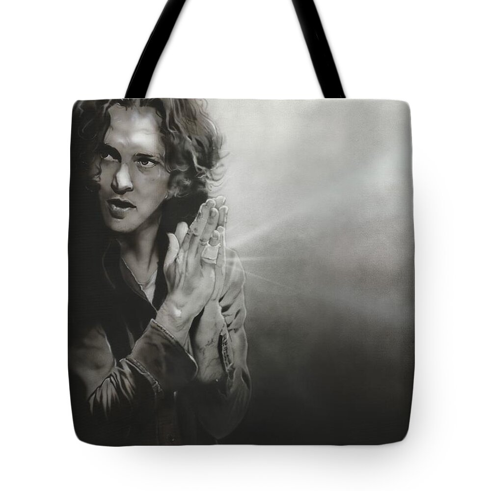 Eddie Vedder Tote Bag featuring the painting Vedder IV by Christian Chapman Art