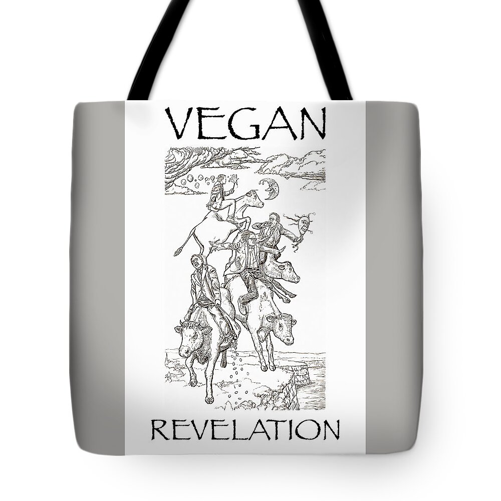 Vegan Tote Bag featuring the digital art VEGAN Revelation by Russell Kightley