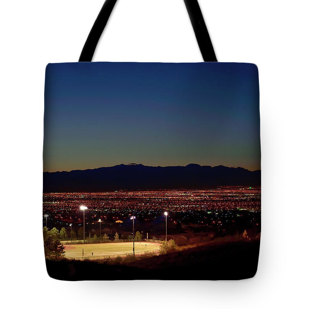 Vegas Tote Bag featuring the photograph Vegas City at Dusk by Amazing Action Photo Video